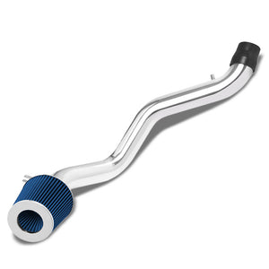 3" Polish/Blue Cool Cold Air Intake Kit For 97-01 Prelude 2.2L Base/Type SH