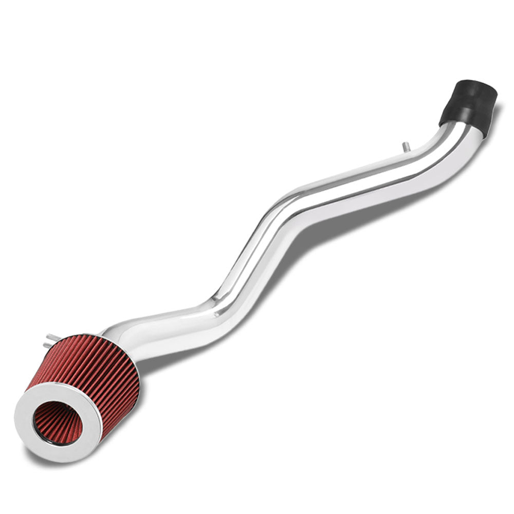 3" Polish/Red Cool Cold Air Intake Kit For 97-01 Honda Prelude 2.2L Base/Type SH