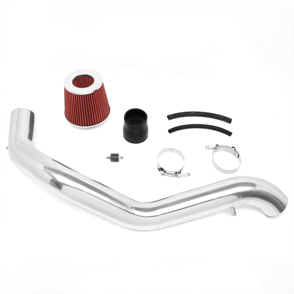 3" Polish/Red Cool Cold Air Intake Kit For 97-01 Honda Prelude 2.2L Base/Type SH