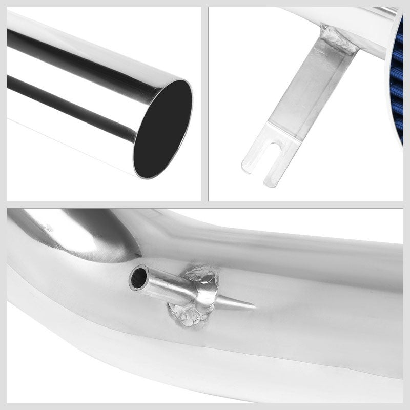2.50" Polish Pipe Blue Cone Filter Cold Air Intake Kit For 98-02 Accord 2.3L L4-Performance-BuildFastCar