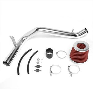 2.50" Polish Pipe Red Cone Filter Cold Air Intake Kit For 98-02 Accord 2.3L L4-Performance-BuildFastCar