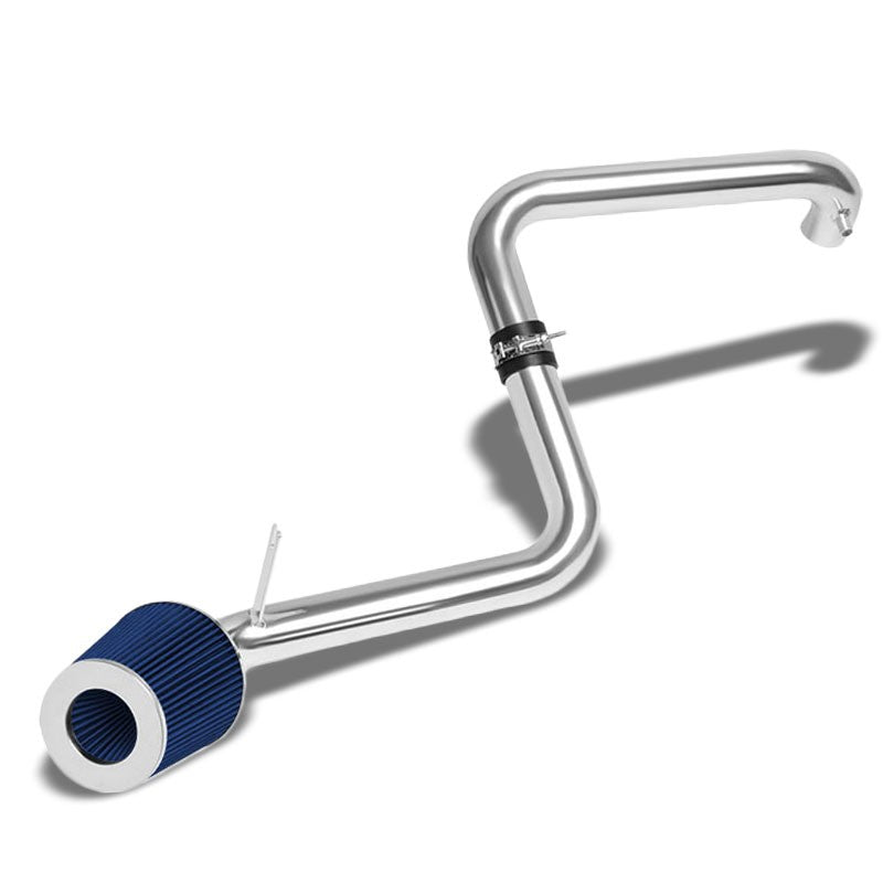 2.50" Polish Pipe Blue Cone Filter Cold Air Intake Kit For 01-05 Civic EX 1.7L-Performance-BuildFastCar