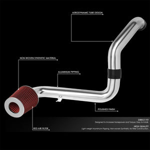 3.00" Polish Pipe Red Cone Filter Cold Air Intake Kit For 06-09 Honda S2000-Performance-BuildFastCar