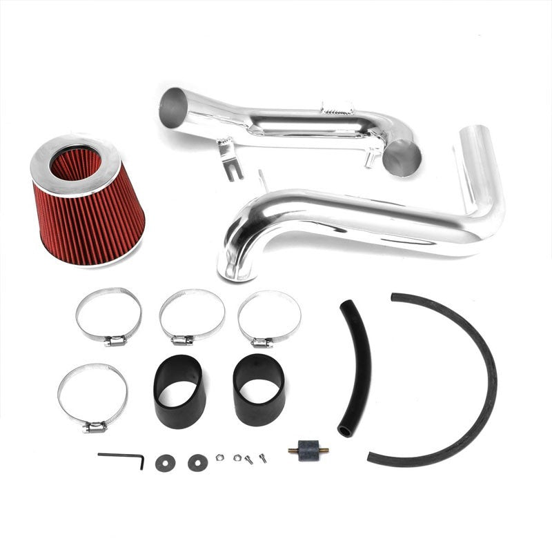 2.50" Polish Pipe Red Cone Filter Cold Air Intake Kit For 06-11 Civic 1.8L-Air Intake Systems-BuildFastCar