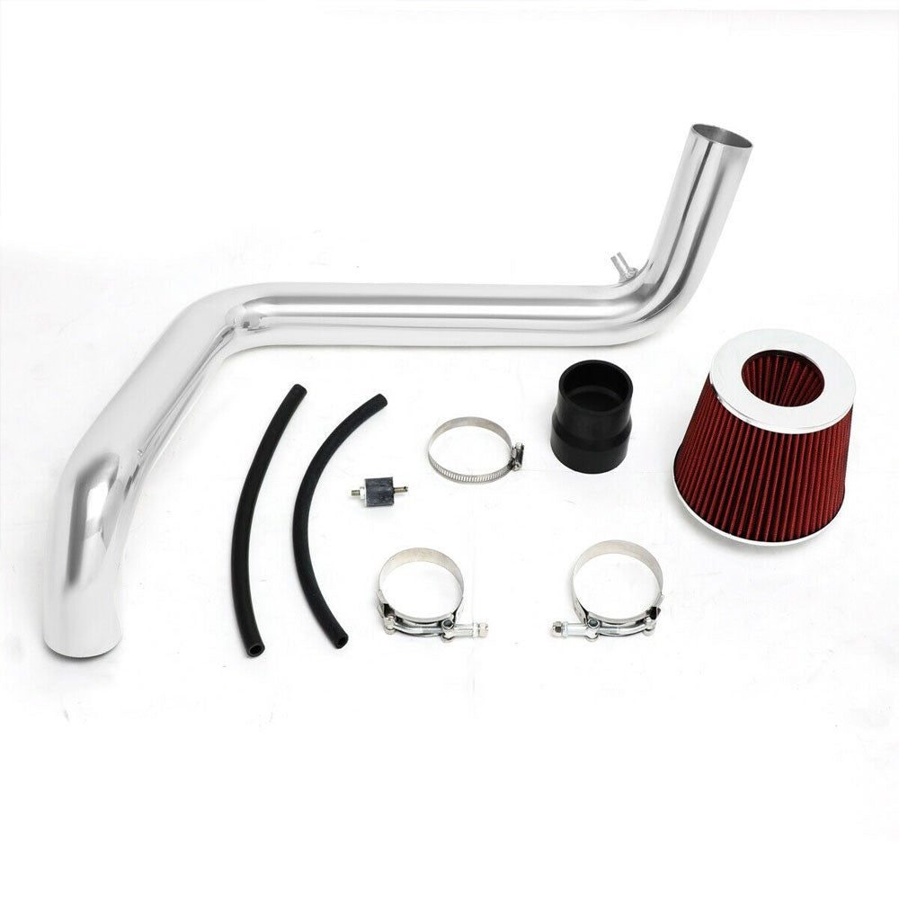 Polish Pipe/Red Cone Filter Cold Air Intake Kit For 94-01 Integra 1.8L GS RS LS