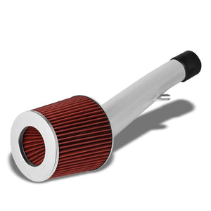 Polish Pipe Red Dry Cone Filter Shortram Air Intake Kit For 03-06 Infiniti G35-Performance-BuildFastCar