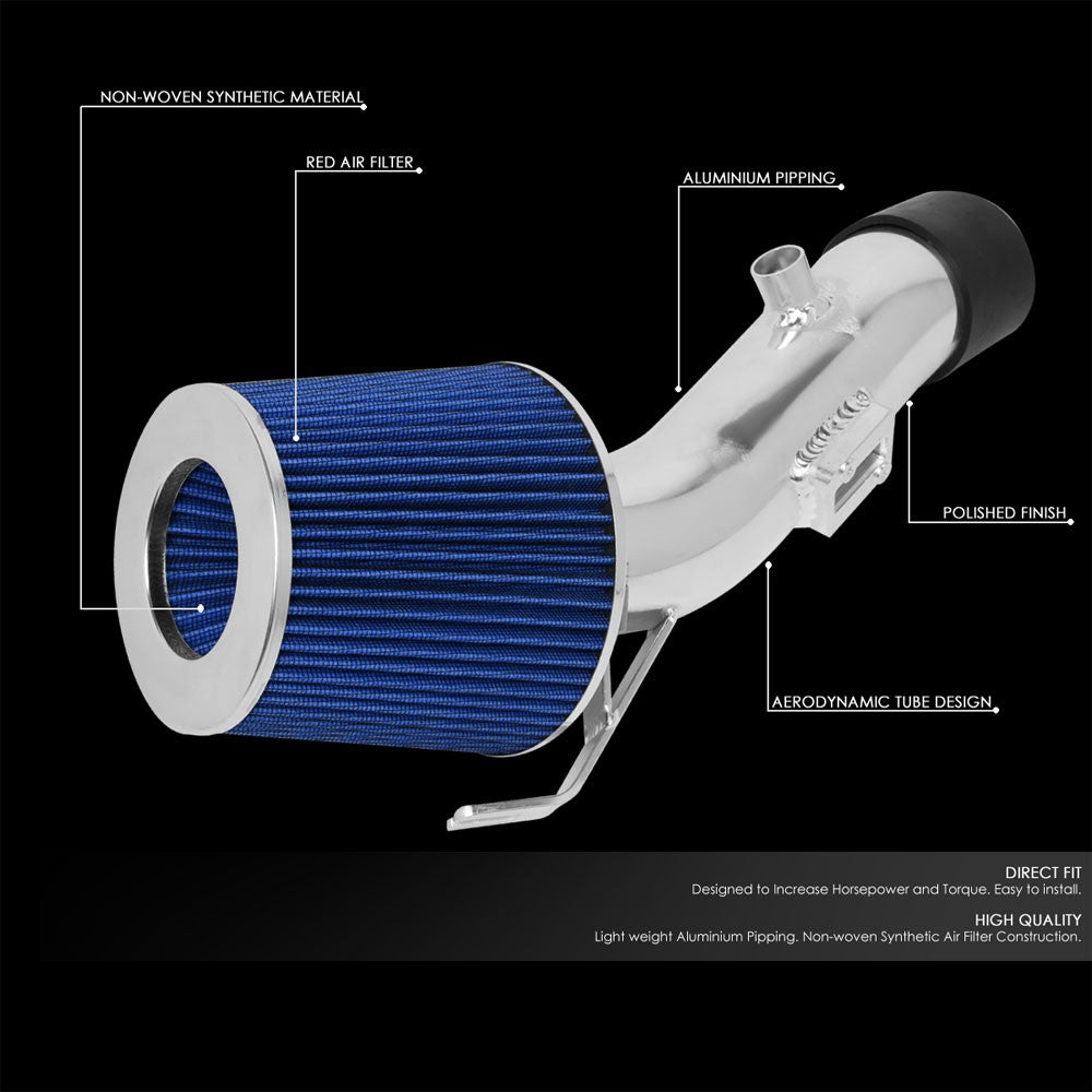 Polish Pipe/Blue Cone Filter Shortram Air Intake Kit For 07-12 Altima V6 L32A