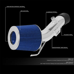 Polish Pipe/Blue Cone Filter Shortram Air Intake Kit For 07-12 Altima V6 L32A
