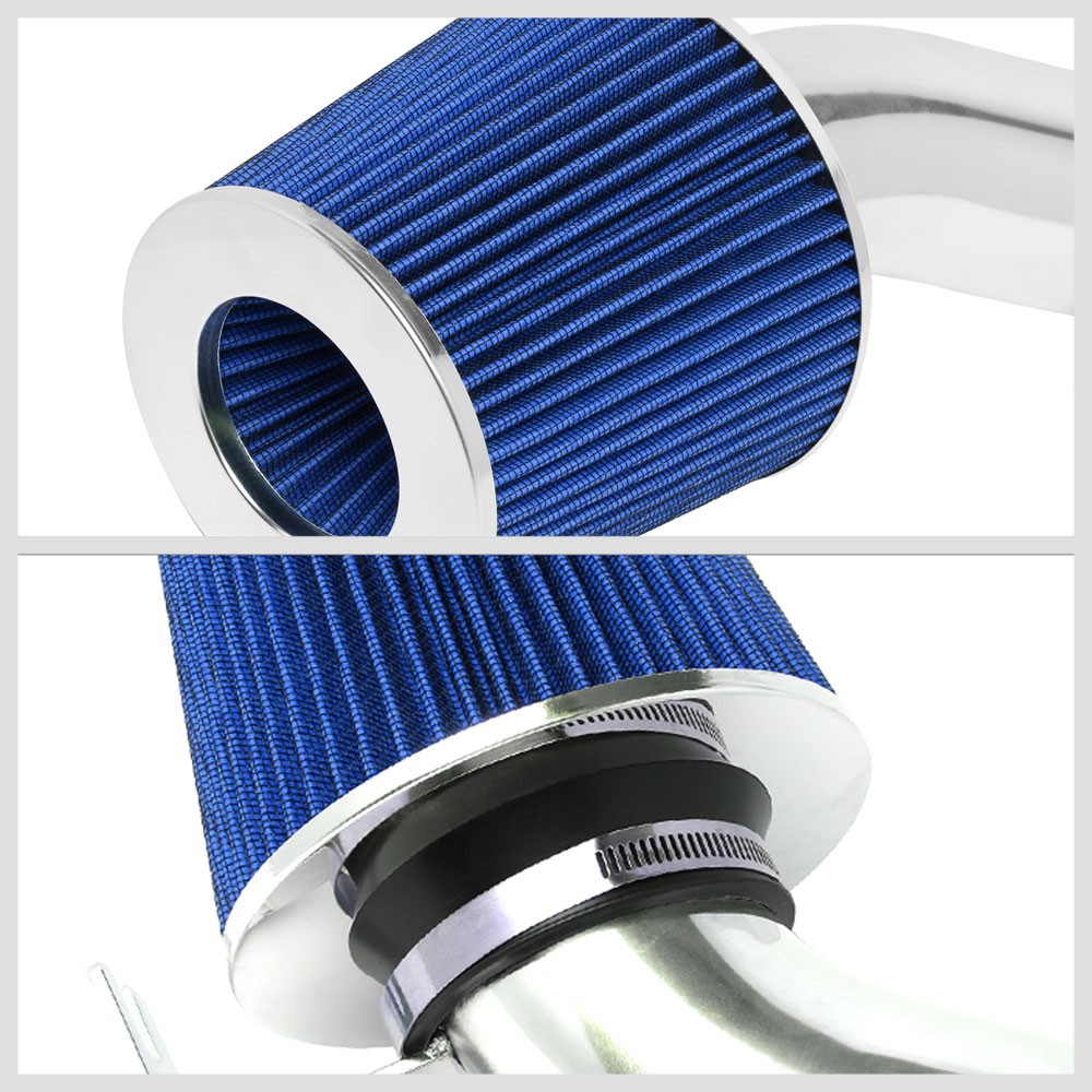 Polish Pipe/Blue Cone Filter Shortram Air Intake Kit For 07-12 Altima V6 L32A