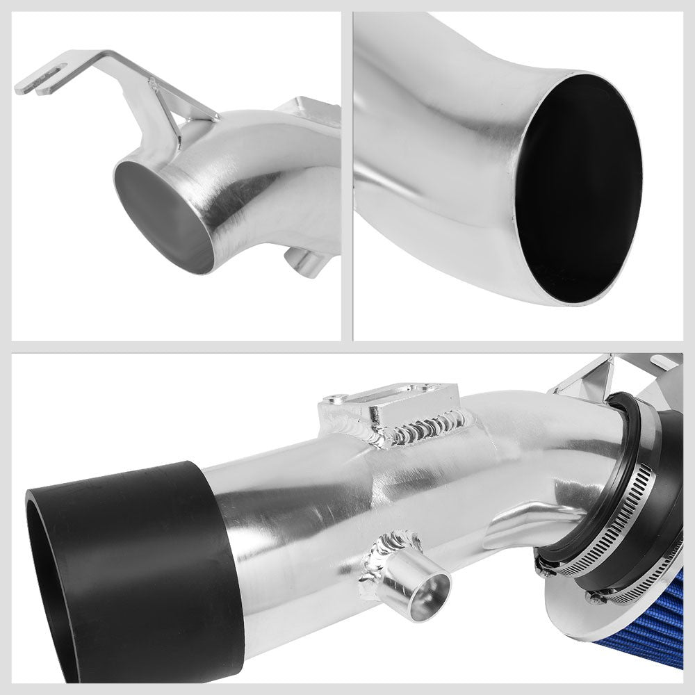 Polish Pipe/Blue Cone Filter Shortram Air Intake Kit For 07-12 Altima V6 L32A