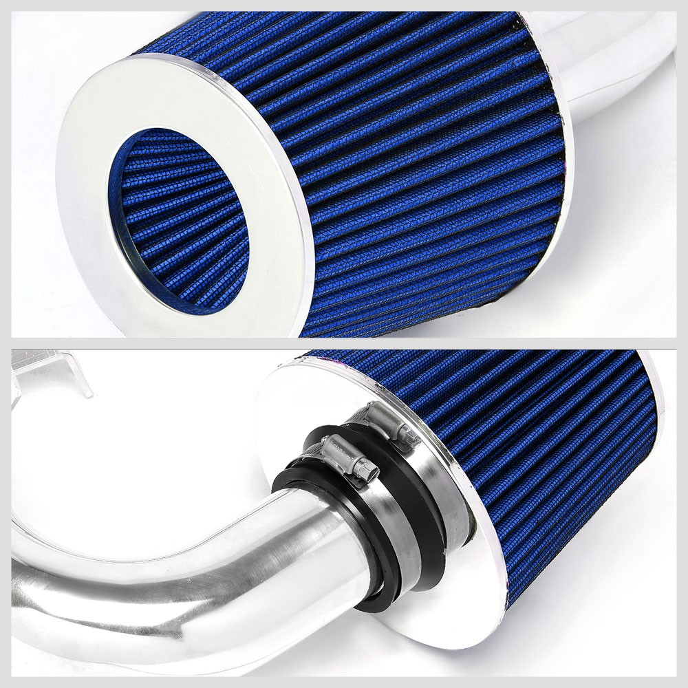 Polish Pipe/Blue Cone Filter Cold Air Intake Kit For 04-06 Scion xA 1.5 XP60