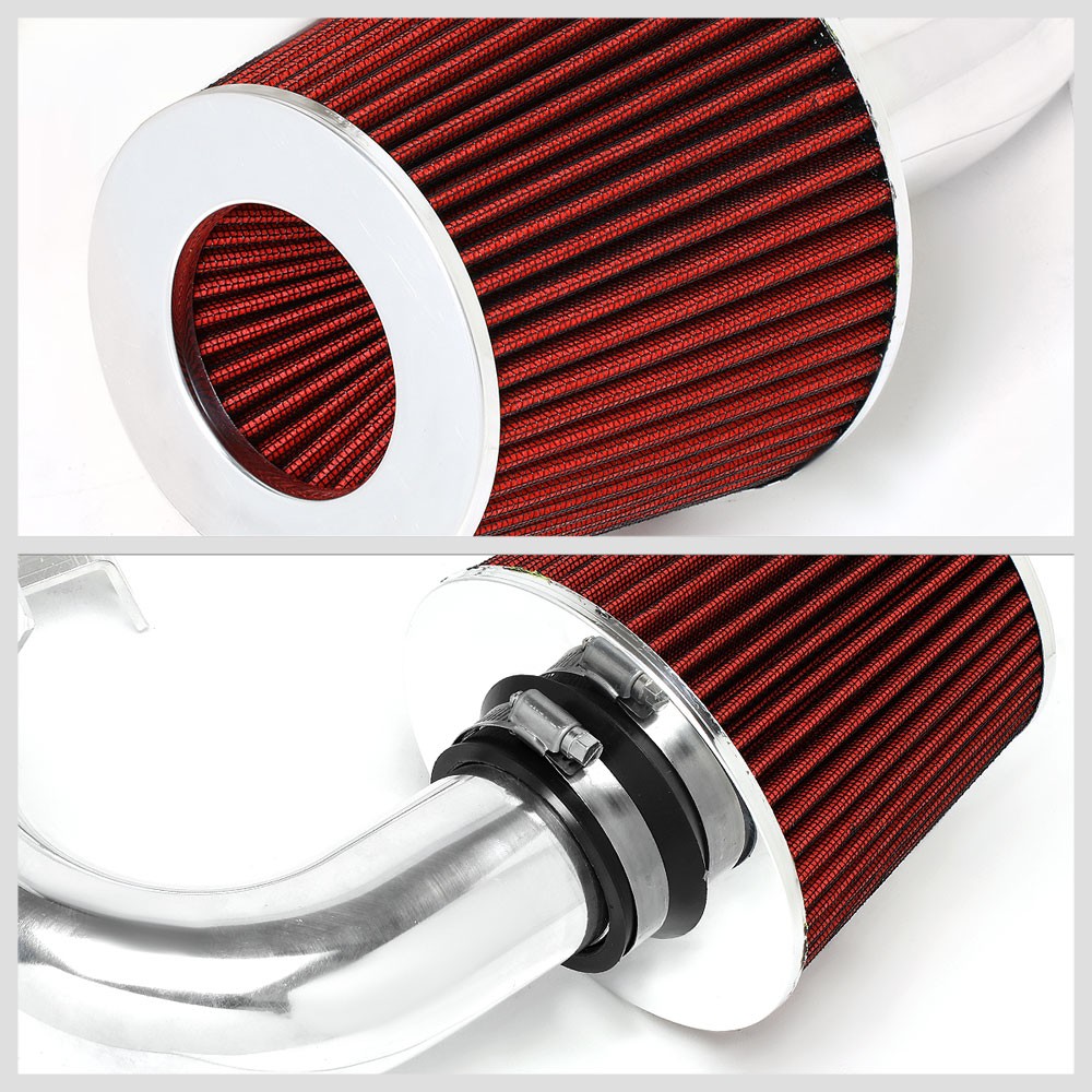 Polish Pipe/Red Cone Filter Cold Air Intake Kit For 04-06 Scion xA 1.5 1NZ-FE I4