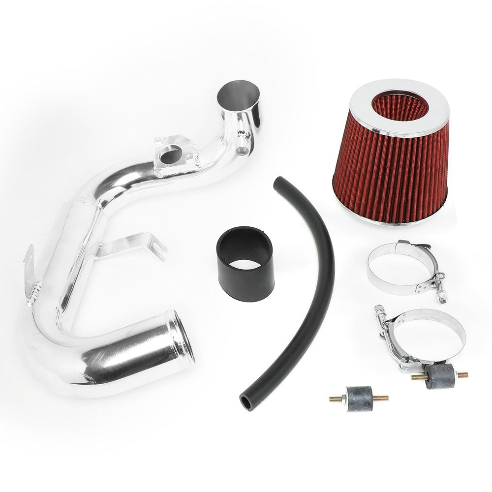 Polish Pipe/Red Cone Filter Cold Air Intake Kit For 04-06 Scion xA 1.5 1NZ-FE I4