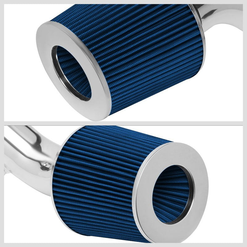 Polish Pipe Blue Dry Cone Filter Shortram Air Intake Kit For 03-08 Tiburon 2.0L-Performance-BuildFastCar