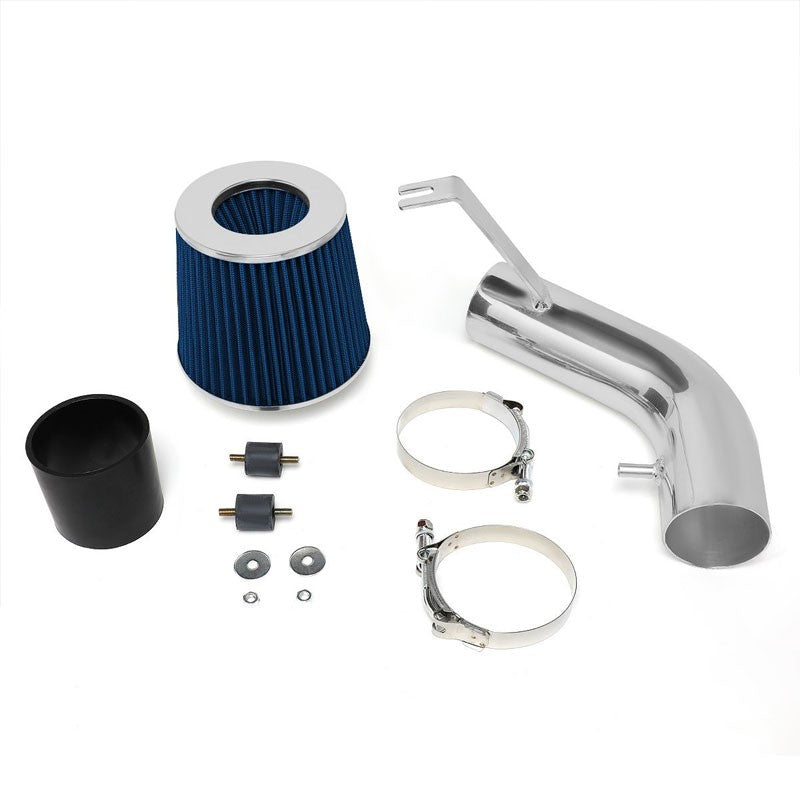 Polish Pipe Blue Dry Cone Filter Shortram Air Intake Kit For 03-08 Tiburon 2.0L-Performance-BuildFastCar