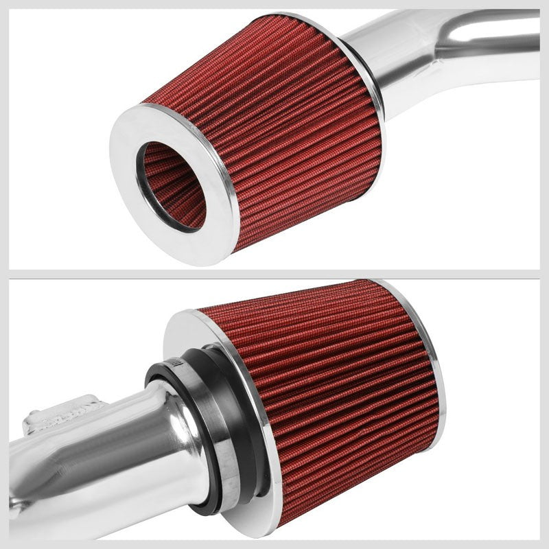 Polish Pipe Red Dry Cone Filter Shortram Air Intake Kit For 07-13 IS250 IS350-Performance-BuildFastCar