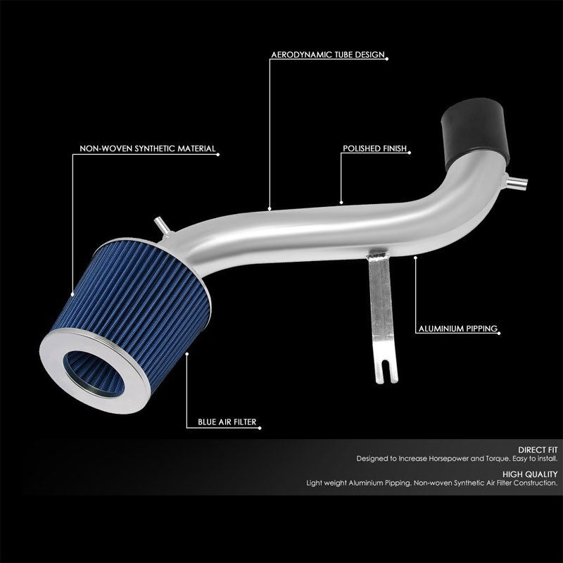 Polish Pipe Blue Dry Cone Filter Shortram Air Intake Kit For 01-05 IS300 3.0 L6-Performance-BuildFastCar