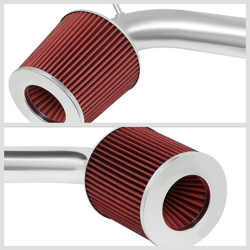 Polish Pipe Red Dry Cone Filter Shortram Air Intake Kit For 01-05 IS300 3.0L L6-Performance-BuildFastCar