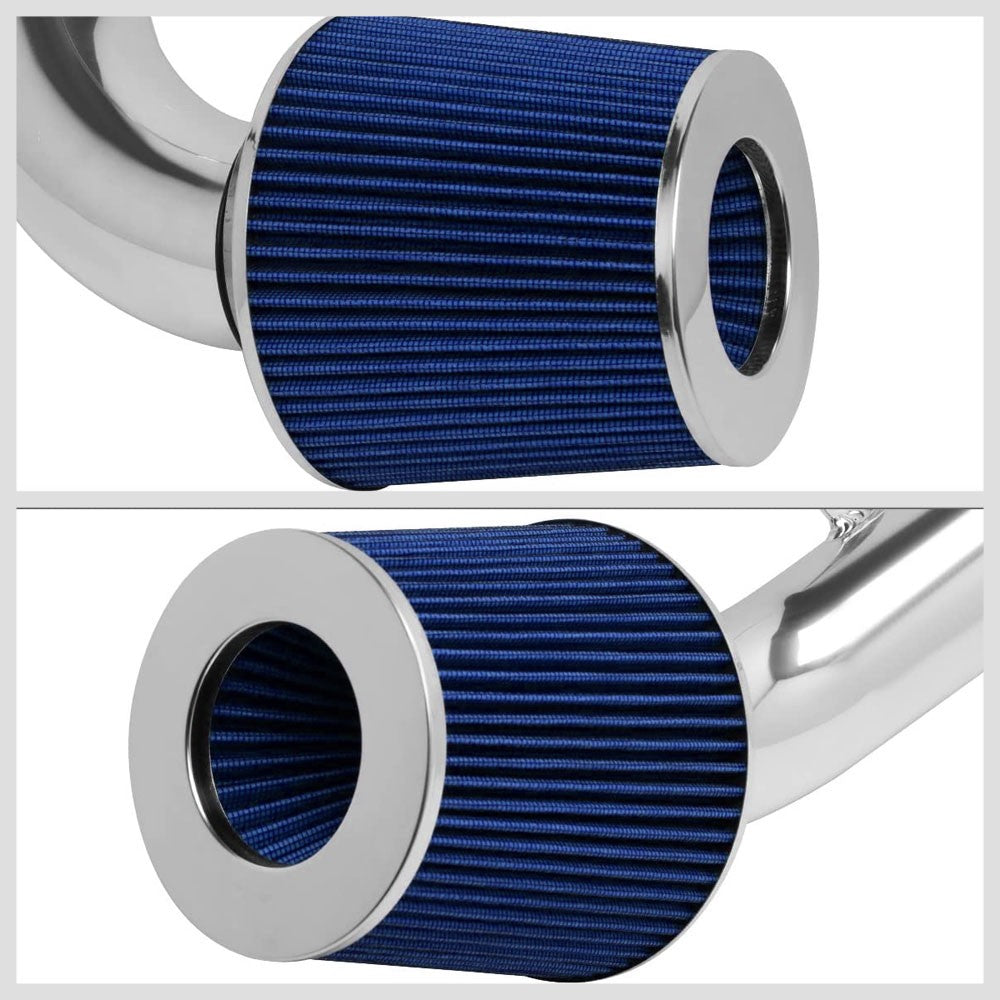 Polish Pipe/Blue Cone Filter Shortram Air Intake For 06-11 Honda Civic Si FG FA