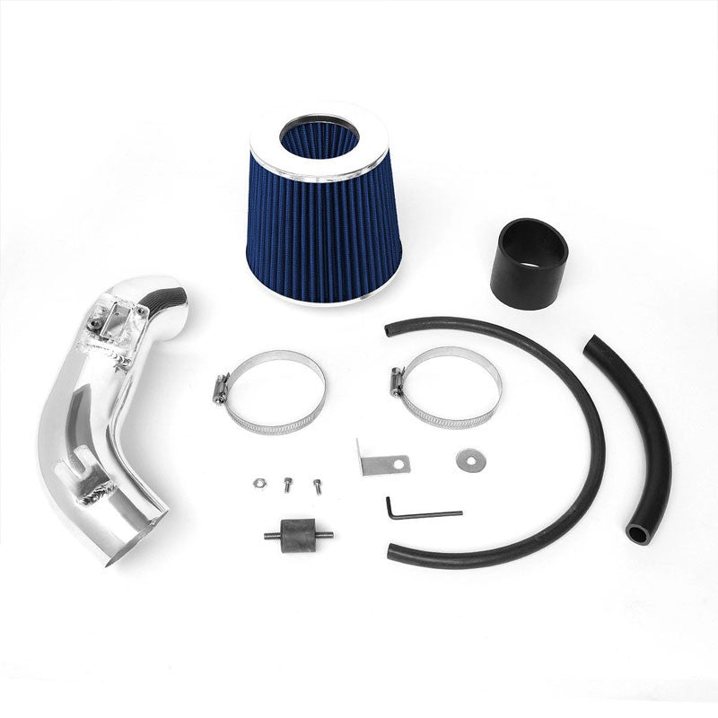 Polish Pipe Blue Dry Cone Filter Shortram Air Intake Kit For 06-11 Civic DX LX-Performance-BuildFastCar