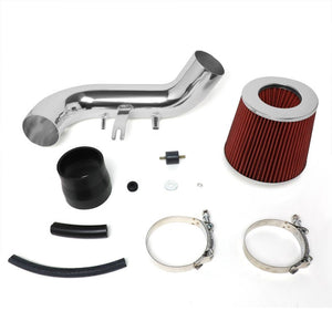 Polish Pipe Red Dry Cone Filter Shortram Air Intake Kit For 02-06 Acura RSX-Performance-BuildFastCar