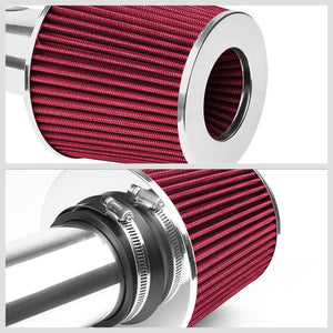 3.00" Polish Pipe Red Cone Filter Cold Air Intake Kit For 04-11 Mazda RX-8-Performance-BuildFastCar
