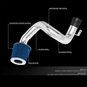 2.75" Polish Pipe Blue Cone Filter Cold Air Intake Kit For 00-05 Celica GTS-Performance-BuildFastCar