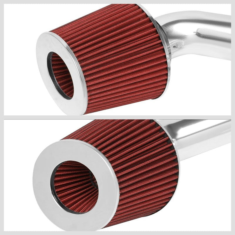 2.75" Polish Pipe Red Cone Filter Cold Air Intake Kit For 00-05 Celica GTS-Performance-BuildFastCar