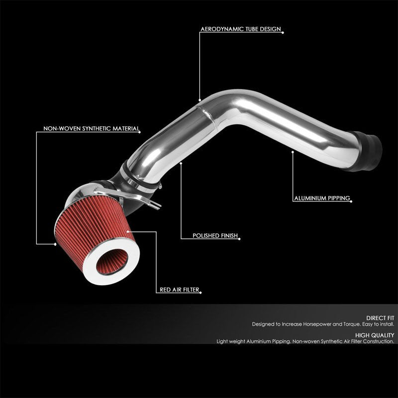 3.00" Polish Pipe Red Cone Filter Cold Air Intake Kit For 09-10 Challenger 3.5L-Performance-BuildFastCar