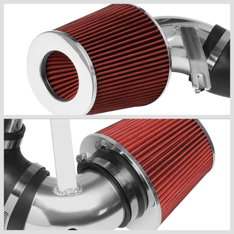 3.00" Polish Pipe Red Cone Filter Cold Air Intake Kit For 09-10 Challenger 3.5L-Performance-BuildFastCar