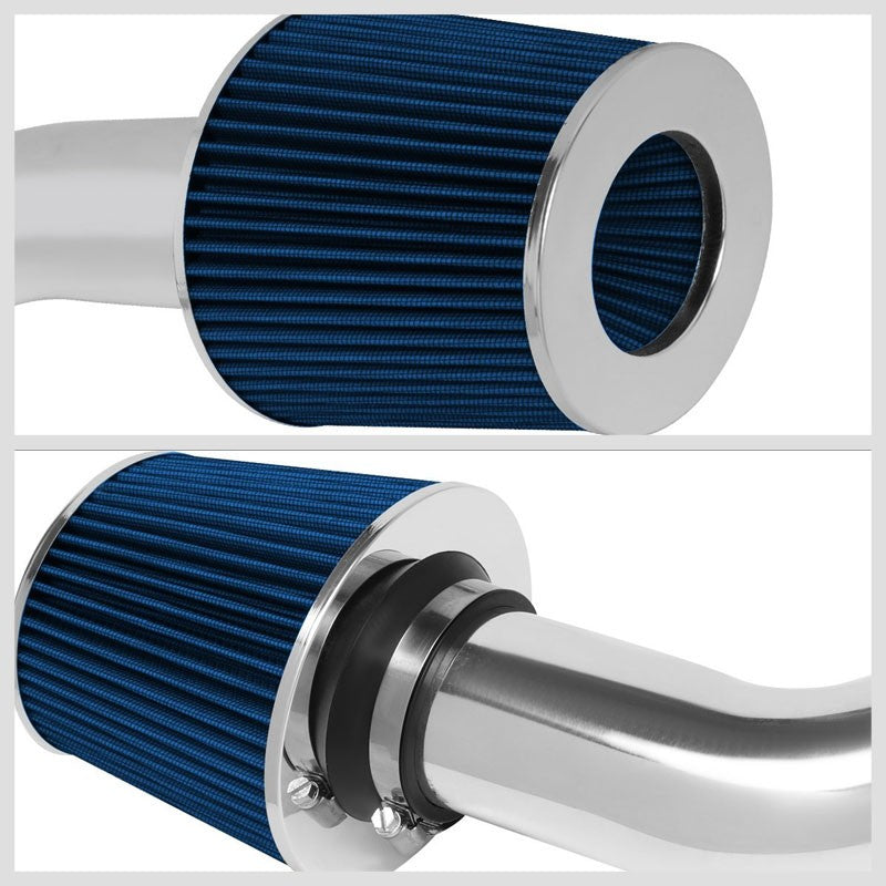 3.00" Polish Pipe Blue Cone Filter Cold Air Intake Kit For 03-06 G35 3.5L V6-Performance-BuildFastCar