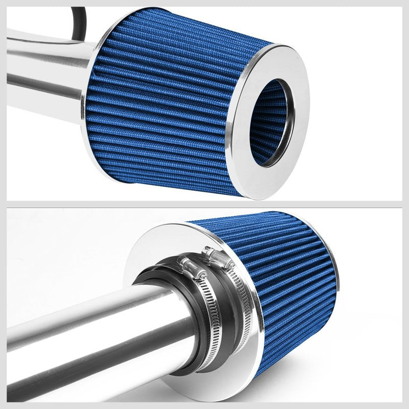 Polish Pipe Blue Dry Cone Filter Shortram Air Intake For 96-00 Civic CX DX LX-Performance-BuildFastCar