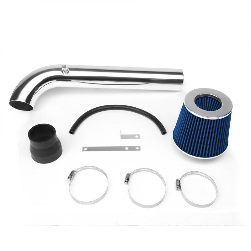 Polish Pipe Blue Dry Cone Filter Shortram Air Intake For 96-00 Civic CX DX LX-Performance-BuildFastCar