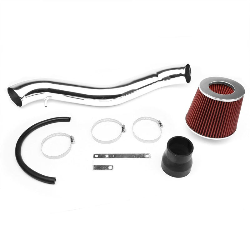 Polish Pipe Red Dry Cone Filter Shortram Air Intake Kit For 88-91 Honda Civic-Performance-BuildFastCar