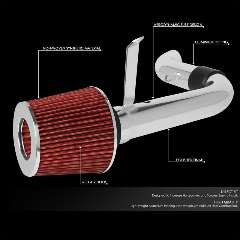 Polish Pipe Red Dry Cone Filter Shortram Air Intake Kit For 98-03 Chevy S10 2.2L-Performance-BuildFastCar
