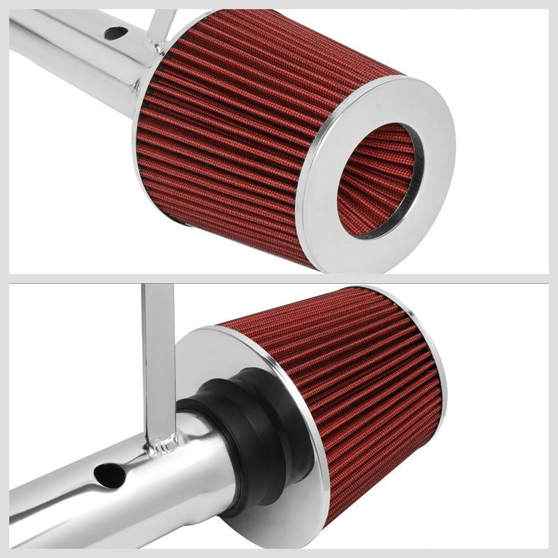 Polish Pipe Red Dry Cone Filter Shortram Air Intake Kit For 98-03 Chevy S10 2.2L-Performance-BuildFastCar