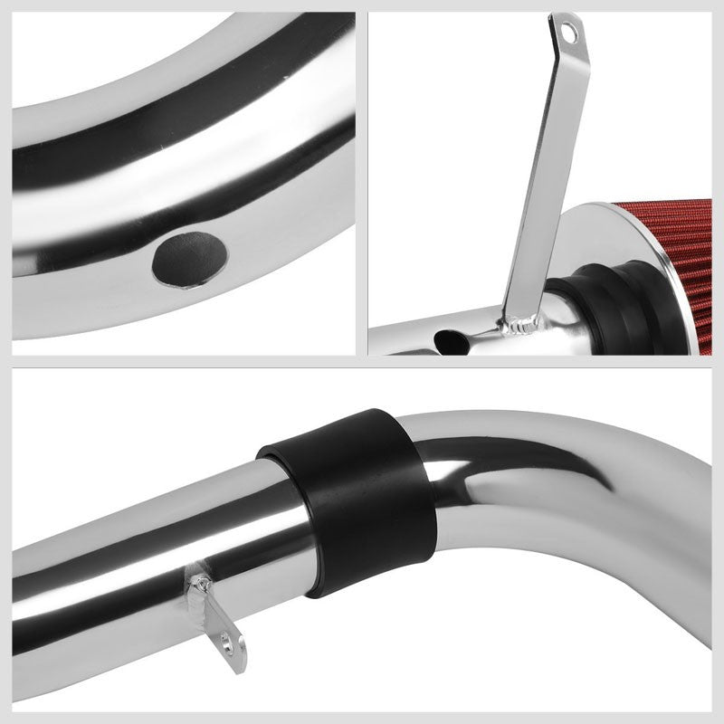 Polish Pipe Red Dry Cone Filter Shortram Air Intake Kit For 98-03 Chevy S10 2.2L-Performance-BuildFastCar