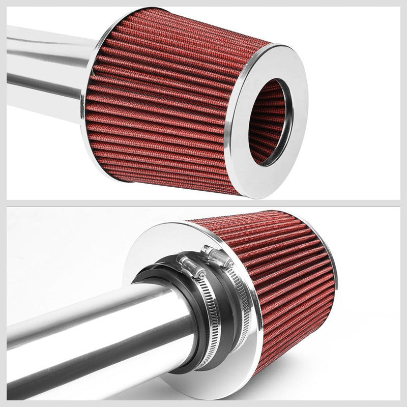 Polish Pipe Red Dry Cone Filter Shortram Air Intake Kit For 96-00 Civic EX HX-Air Intake Systems-BuildFastCar