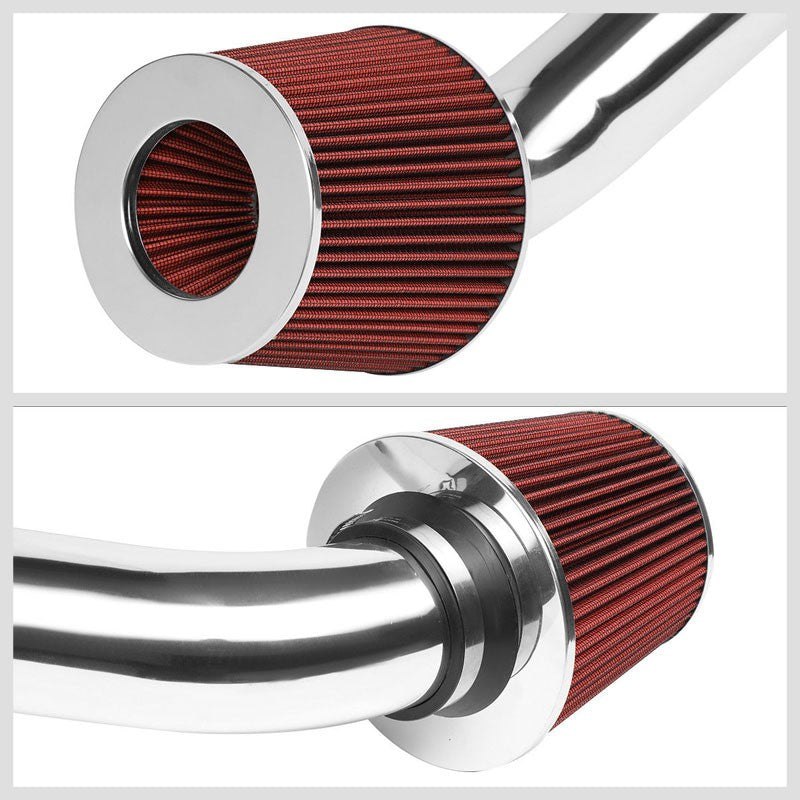 Polish Pipe Red Dry Cone Filter Shortram Air Intake Kit For 94-01 Integra GS-R-Air Intake Systems-BuildFastCar
