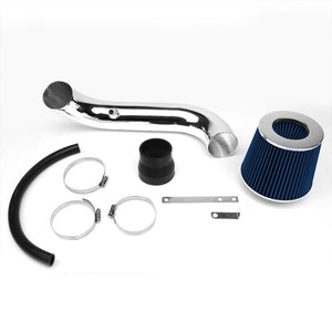 Polish Pipe Blue Dry Cone Filter Shortram Air Intake Kit For 01-05 Civic EX-Performance-BuildFastCar