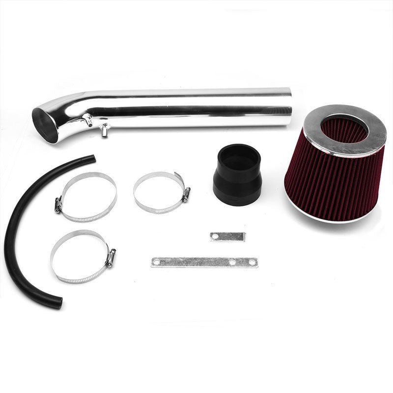Polish Pipe Red Dry Cone Filter Shortram Air Intake For 94-01 Integra GS RS LS-Performance-BuildFastCar