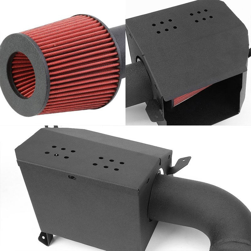 3.5" Black Pipe/Red Filter+Shortram Air Intake Kit+Heat Shield For 13-17 FRS 86-Performance-BuildFastCar