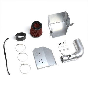 Polish Pipe/Red Filter+Shortram Air Intake Kit+Heat Shield For 13-17 Subaru BRZ-Performance-BuildFastCar