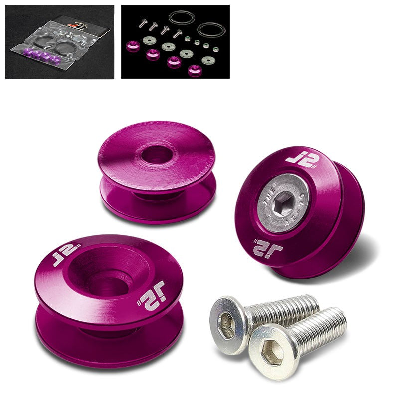 4PC J2 Purple Aluminum Trunk Bumper Quick Release Fastener Hatch Washer Kit-Washer-BuildFastCar