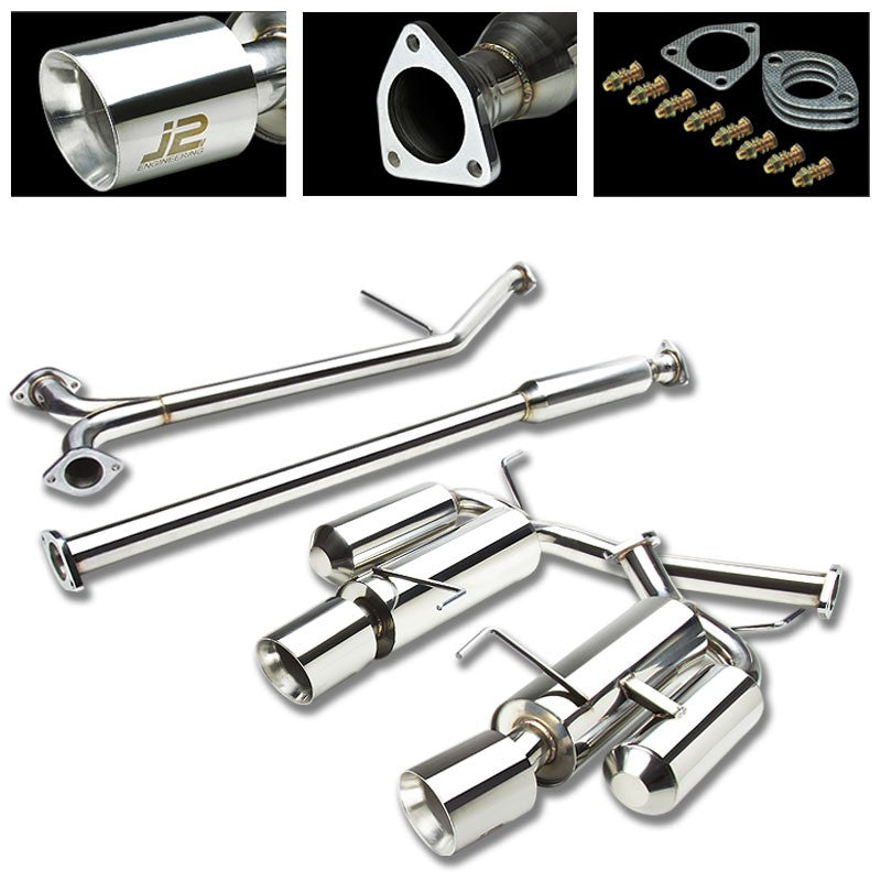 4.25" Slante Roll Muffler Tip Exhaust Catback System For 03-07 Accord CL7 3.0L-Performance-BuildFastCar