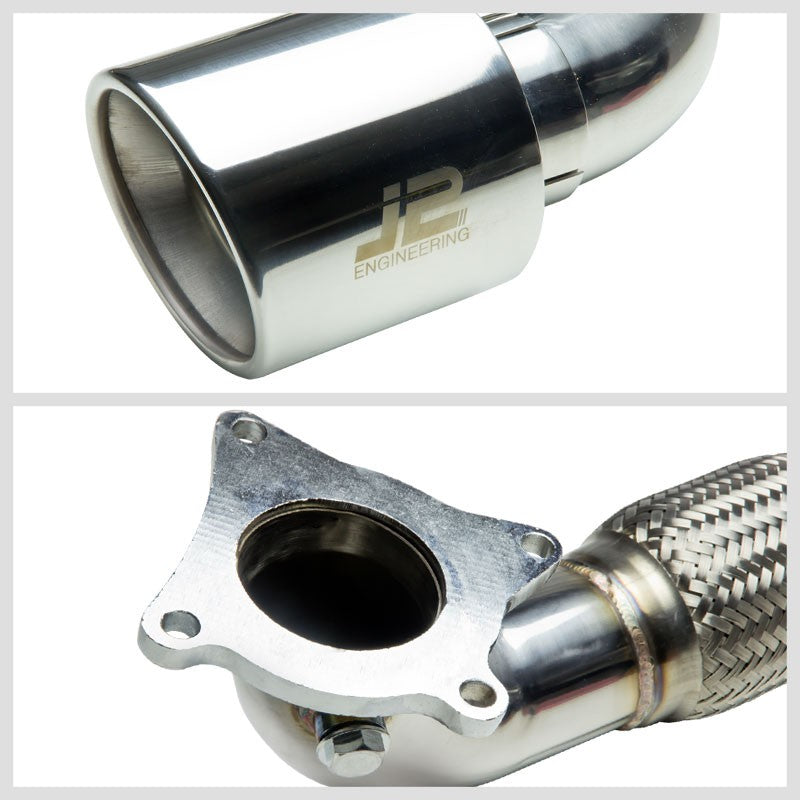 4" Slant Roll Muffler Tip Exhaust Catback System For 10-12 GTI MK6 A6/Typ 5K-Performance-BuildFastCar