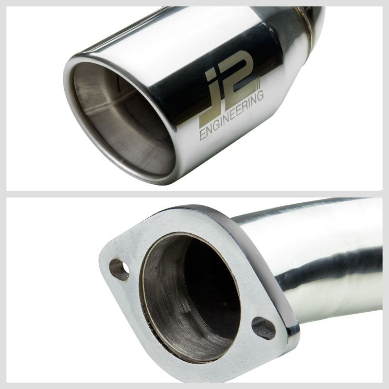 4" Slant Roll Muffler Tip Exhaust Catback System For 09-15 370Z Z34 3.7L V6 DOHC-Performance-BuildFastCar