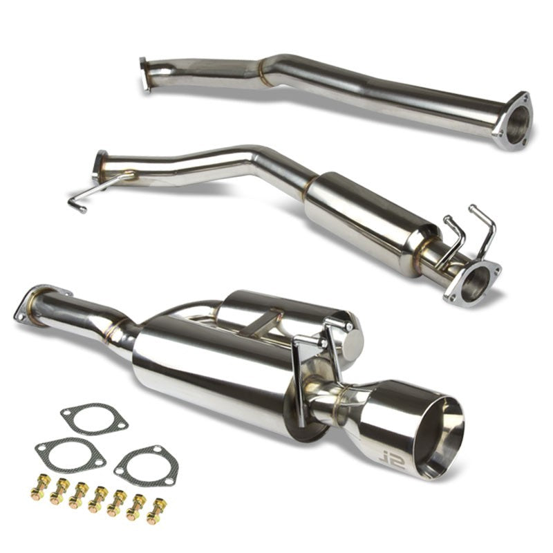 3.5" Round Roll Muffler Tip Exhaust Catback System For 11-13 Honda CR-Z ZF1 1.5L-Performance-BuildFastCar
