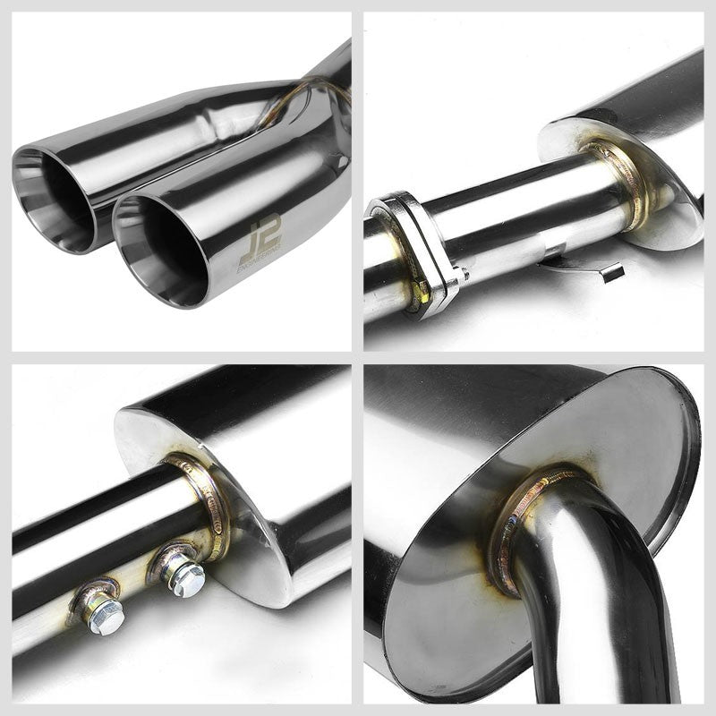 3" Dual Roll Muffler Tips Exhaust Catback System For 92-97 BMW 325i E36 2.5L-Performance-BuildFastCar