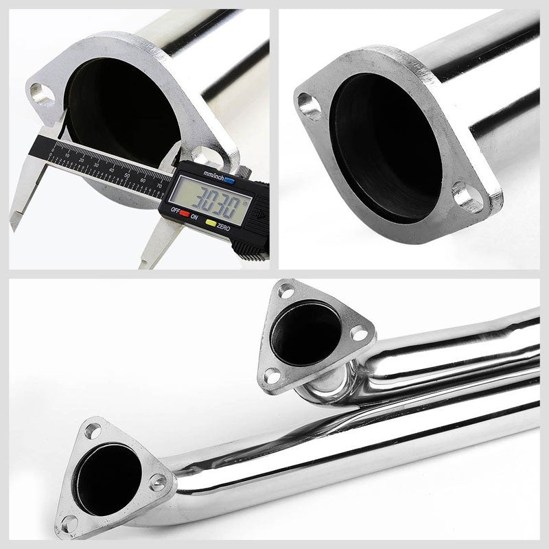 3" Dual Roll Muffler Tips Exhaust Catback System For 92-97 BMW 325i E36 2.5L-Performance-BuildFastCar